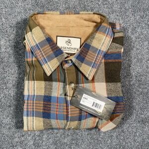 Legendary Whitetails Men's Buck Camp Flannel, Long Sleeve Plaid, Cuffs, LTall